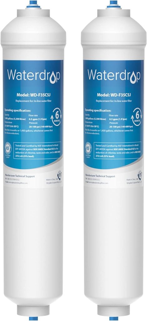 2X Waterdrop DA29-10105J Filtre à Eau pour Réfrigérateur, Remplacement pour Samsung (Uniquement Externe) DA29-10105J DA99-02131B HAFEX/EXP DA2010CB 5231JA2010B