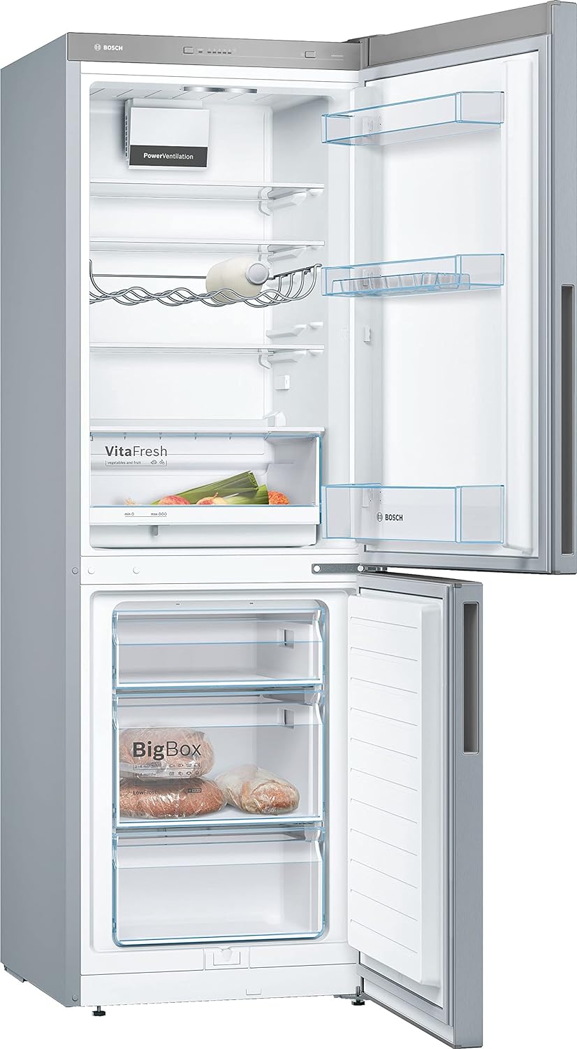 Bosch électroménager KGV36VLEAS - Réfrigérateur congélateur bas-307 L-Froid brassé - L 60 x H 186 cm Couleur Inox           [Classe énergétique E]