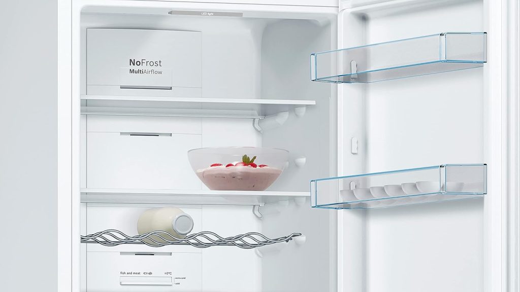 Bosch KGN36VWED Série 4 Réfrigérateur combiné pose-libre - 326 L - 186 x 60 (H x L) - Blanc
