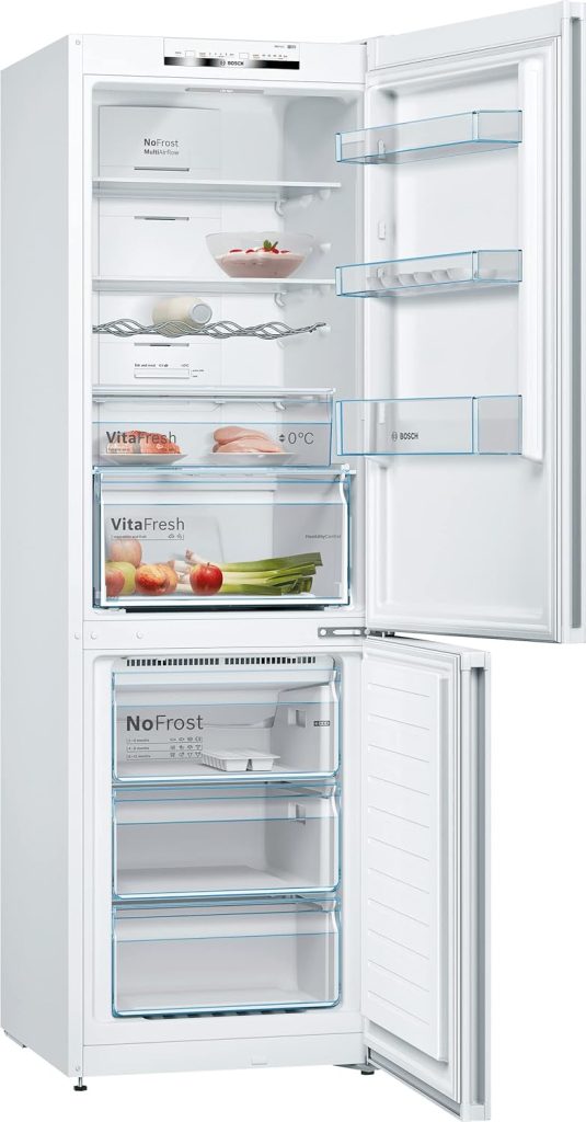Bosch KGV58VLEAS Série 4, Réfrigérateur combiné pose-libre - 503 L - H 191 X L 70 cm - Inox           [Classe énergétique E]