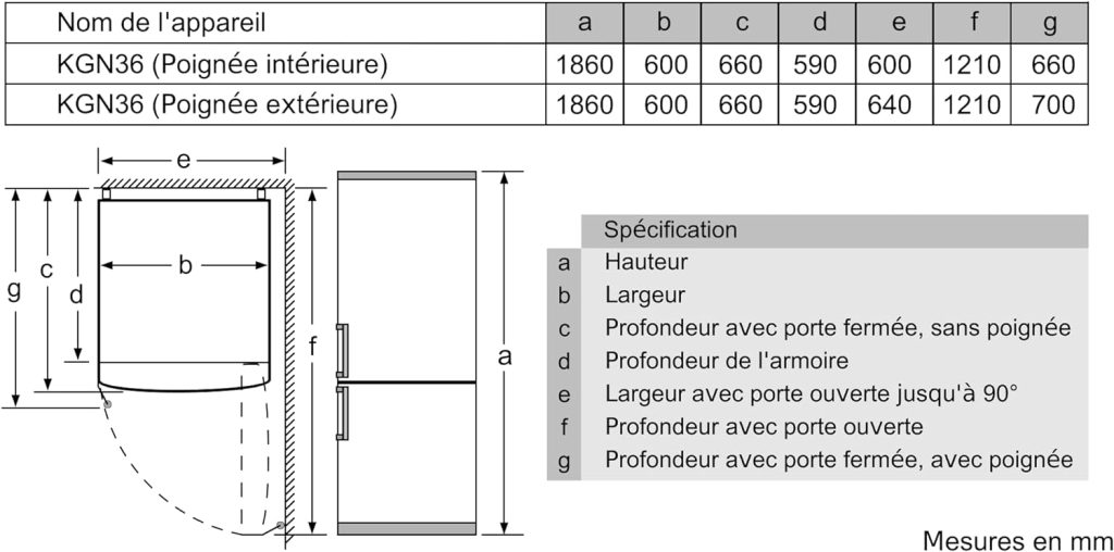 Bosch KGV58VLEAS Série 4, Réfrigérateur combiné pose-libre - 503 L - H 191 X L 70 cm - Inox           [Classe énergétique E]