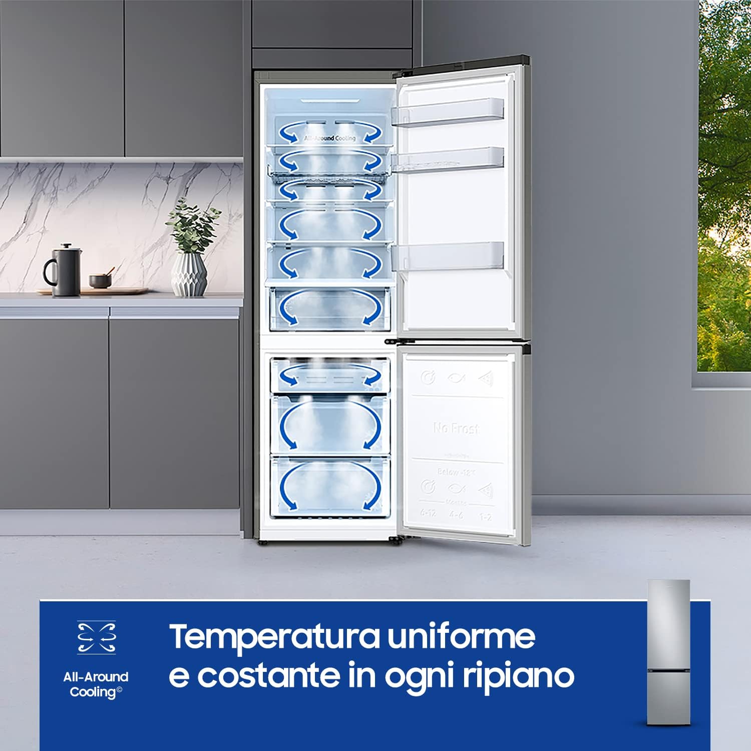 Samsung Electroménagers RB38T600DSA / EF Réfrigérateur combiné RB7300T, 385 L, Silver Inox